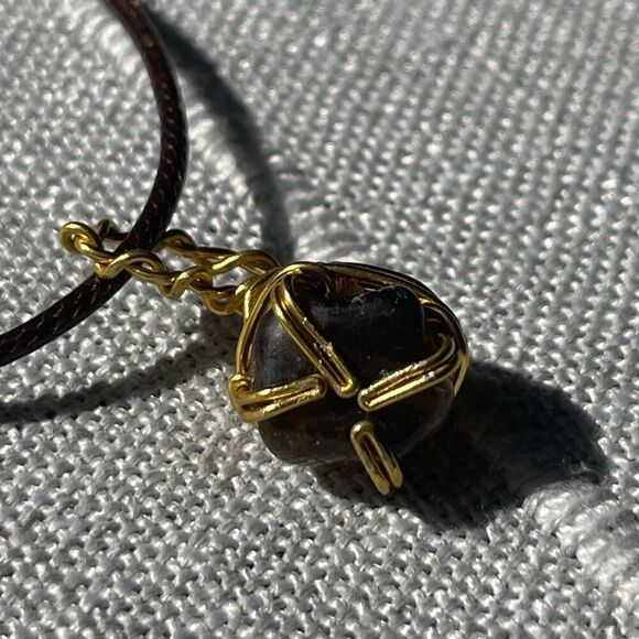 🌋 SMOKEY QUARTZ BOHO GEMSTONE PENDANT NECKLACE 🌋 - Picture 7 of 9